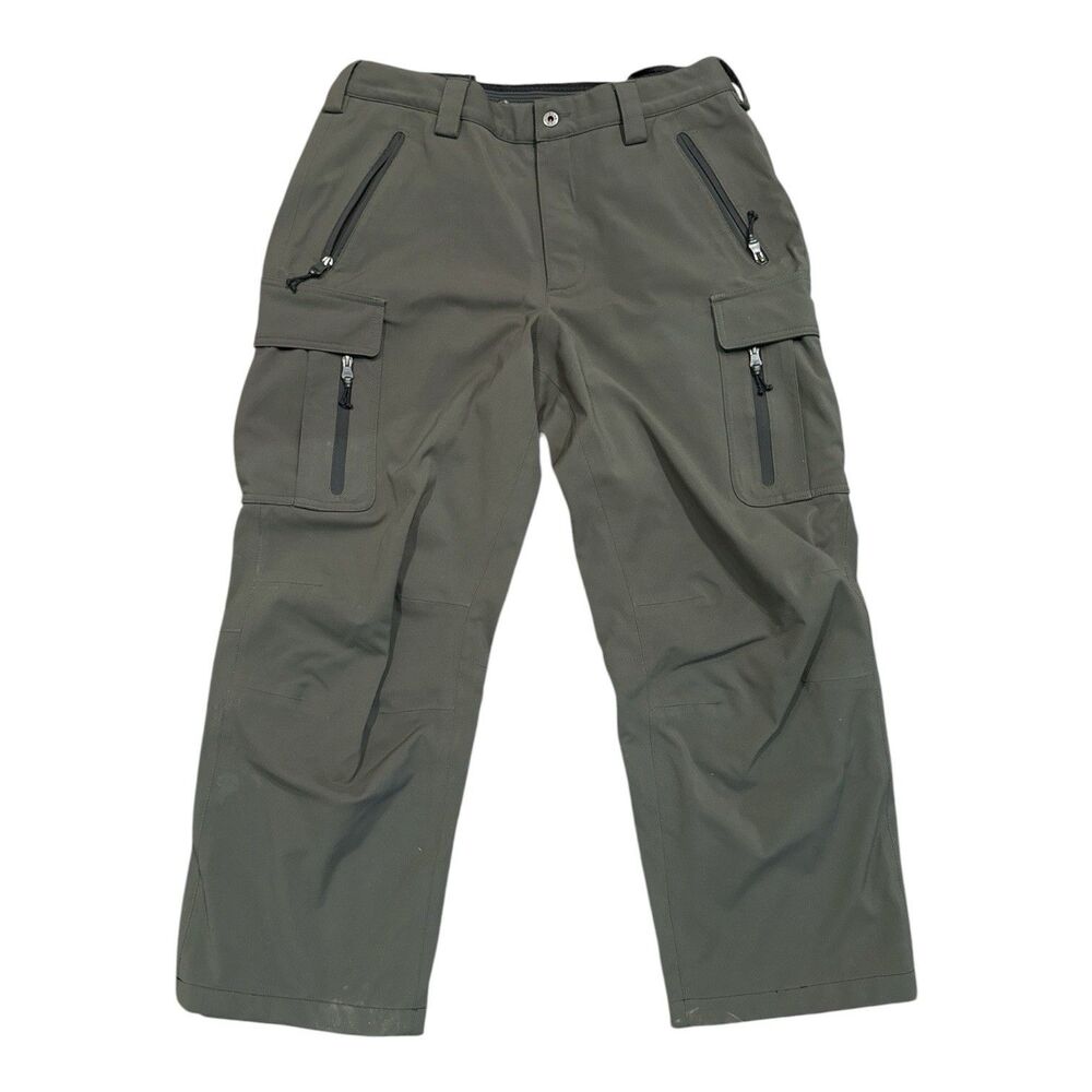 L.L. Bean Snow Pants 36 x 33 Olive Green Waterproof Lined Ski Snowboard Men's